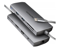 Akcesoria Axagon HMC-8HLSA, USB 5Gbps, 3x USB-A, HDMI 4k/60Hz, RJ-45, SD/mSD